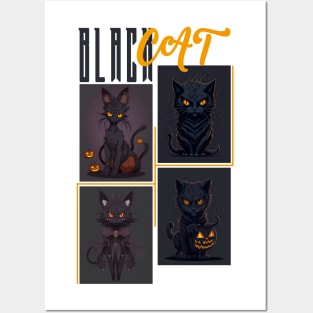 Black cat Posters and Art